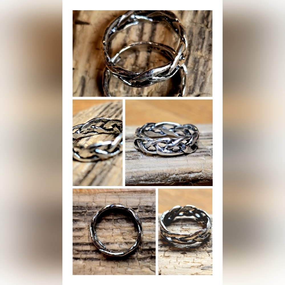 Sterling Silver Braided Women's Ring - Silver